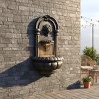 Tiered Lion Outdoor Water Fountain–Led Light with Built-In Electric Pump & Simple Setup, Antique Bronze