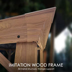 Apollo 12 Ft. X 18 Ft. Wood like Aluminum Hardtop Gazebo with Galvanized Steel Roof and Mosquito Net