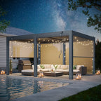 Aluminum Louvered Pergola, Outdoor Pergola with Adjustable Louvered Roof