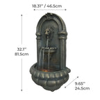Tiered Lion Outdoor Water Fountain–Led Light with Built-In Electric Pump & Simple Setup, Antique Bronze