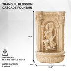30.3" Solar Waterfall Pot Fountain, Tall Brown Maiden Holding Pot Wall Fountain, Outdoor Water Fountain, Polyresin