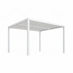 Hanso Home Louvered Pergola Modern White Pergola with Adjustable Roof for Deck Backyard Garden