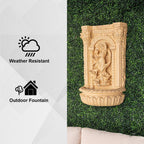 30.3" Solar Waterfall Pot Fountain, Tall Brown Maiden Holding Pot Wall Fountain, Outdoor Water Fountain, Polyresin