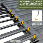 12 Ft. W X 10 Ft. D Aluminum Pergola with Adjustable Louvered Roof, Waterproof Curtains and Nets
