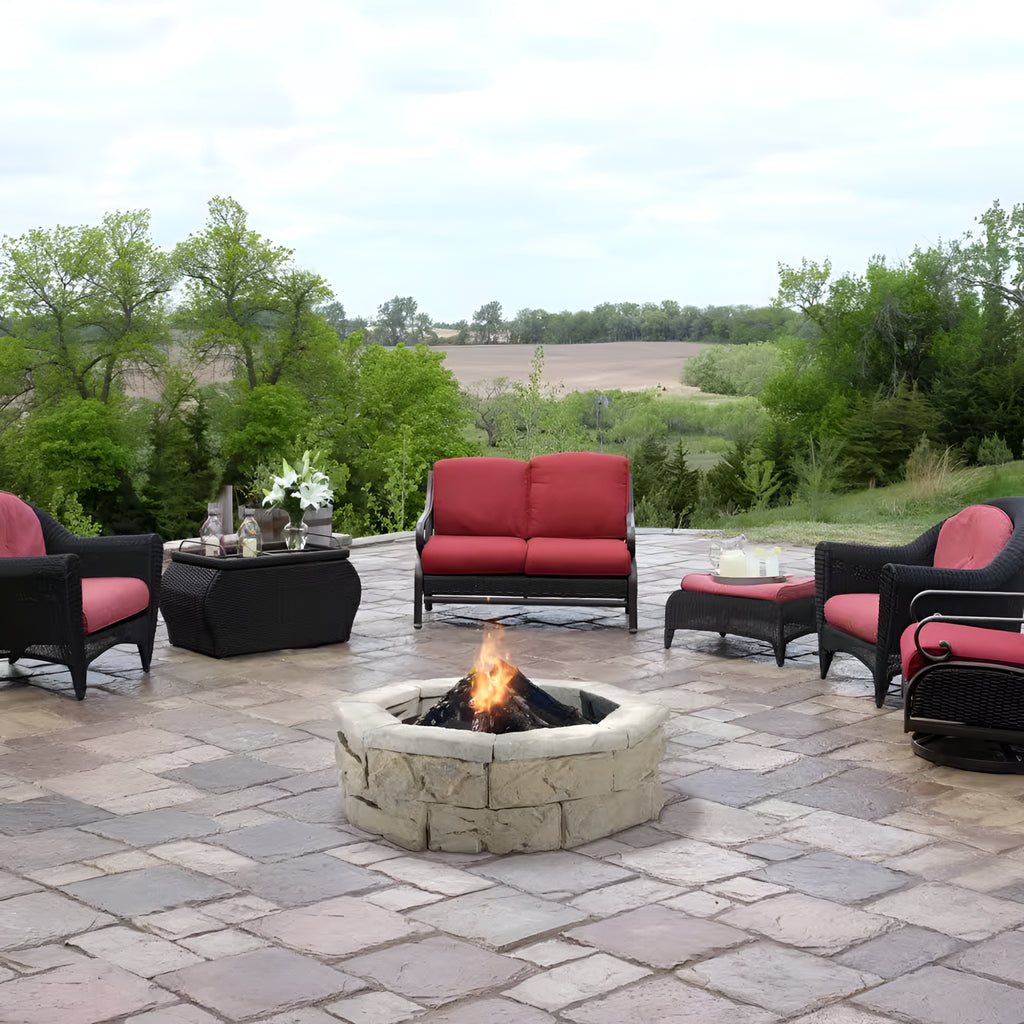 Natural Concrete Products 30 In. Fossill Limestone Fire Pit Kit