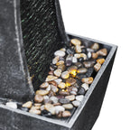 38.58" Curved Waterfall Fountain with LED