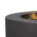 Brookhurst 43 In. W X 13 In. H round Outdoor GFRC Liquid Propane Fire Pit in Carbon with Lava Rocks