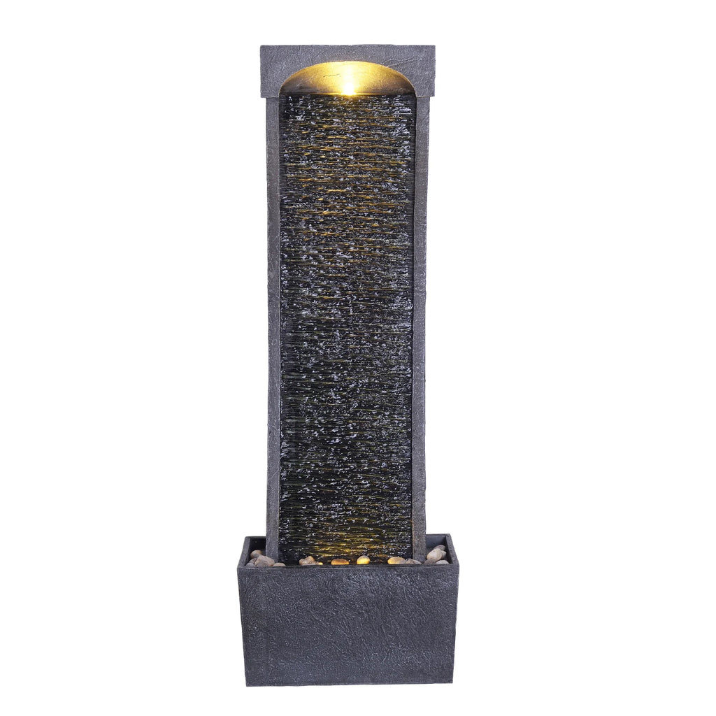 38.58" Curved Waterfall Fountain with LED