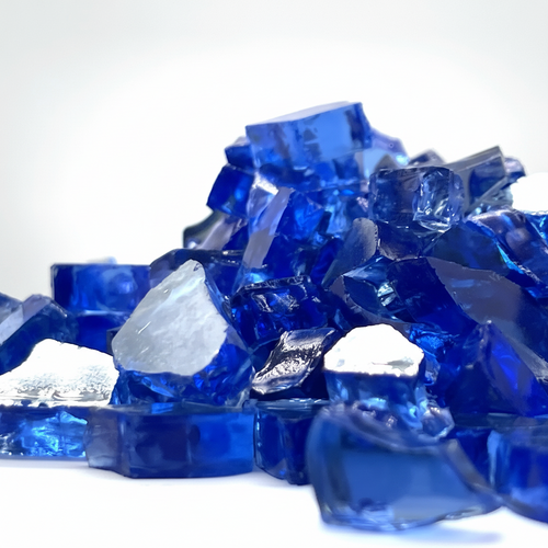 Element Fireglass Cobalt Blue Reflective 1/4" Fire Glass 10Lb, Cobalt Blue Reflective Fire Glass, Indoor or Outdoor Fire Glass