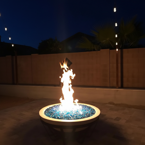 American Fire Glass Large Azuria Reflective Fire Glass 10Lbs - Indoor/Outdoor Fire Glass