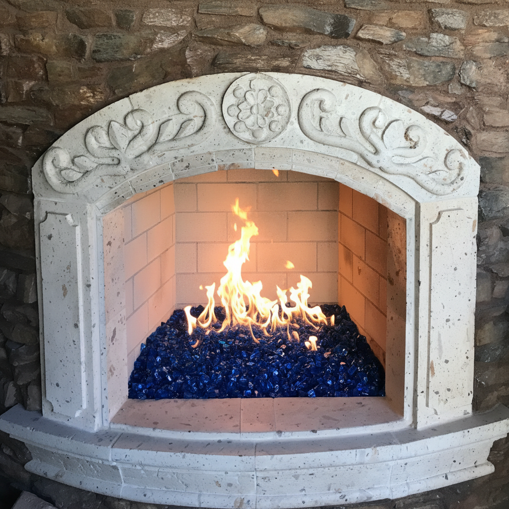 Element Fireglass Cobalt Blue Reflective 1/4" Fire Glass 10Lb, Cobalt Blue Reflective Fire Glass, Indoor or Outdoor Fire Glass