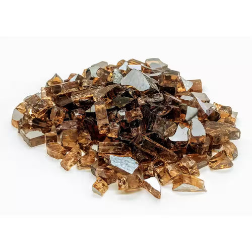 Element Fire Glass Copper Reflective Fire Glass 10 Lb., 1/4 In. Copper Reflective Fire Glass, Mirrored Copper Fire Glass